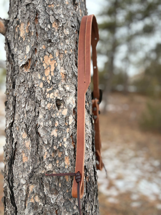 Harness Leather Split Ear Headstall w/ Lets Go Brandon Buckle