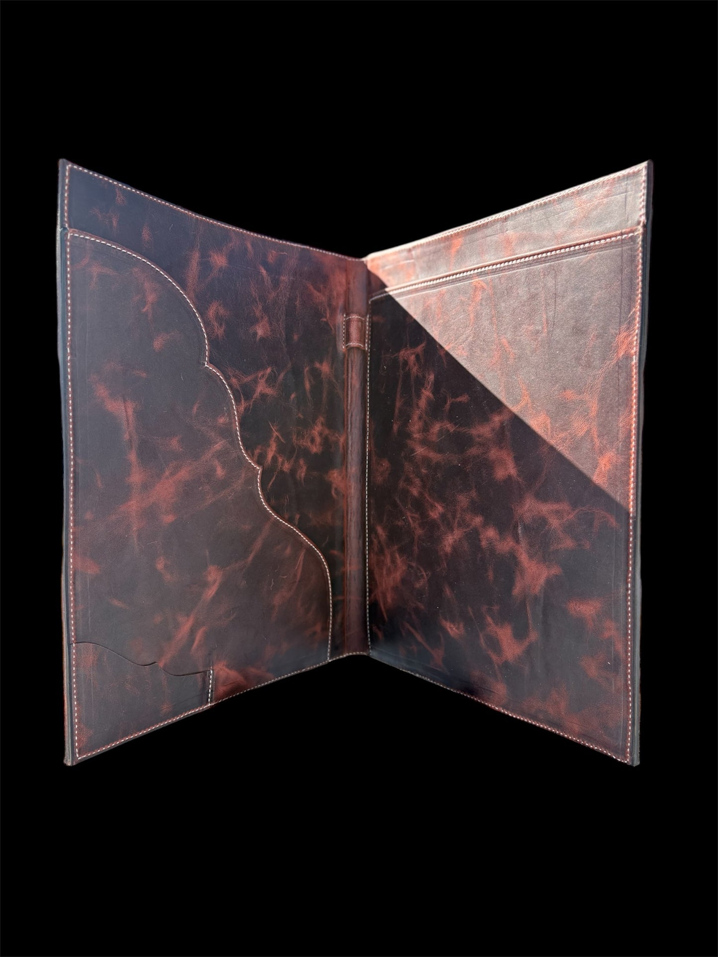 Two Tone Tooled And Roughout Padfolio