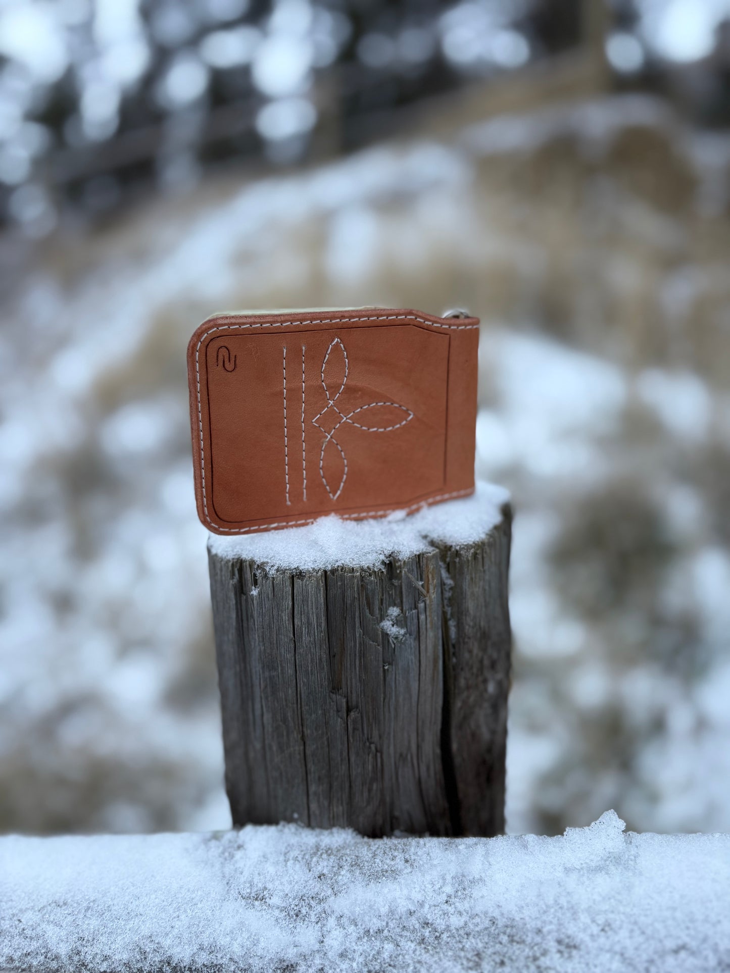 Basket Stamped Money Clip Wallet